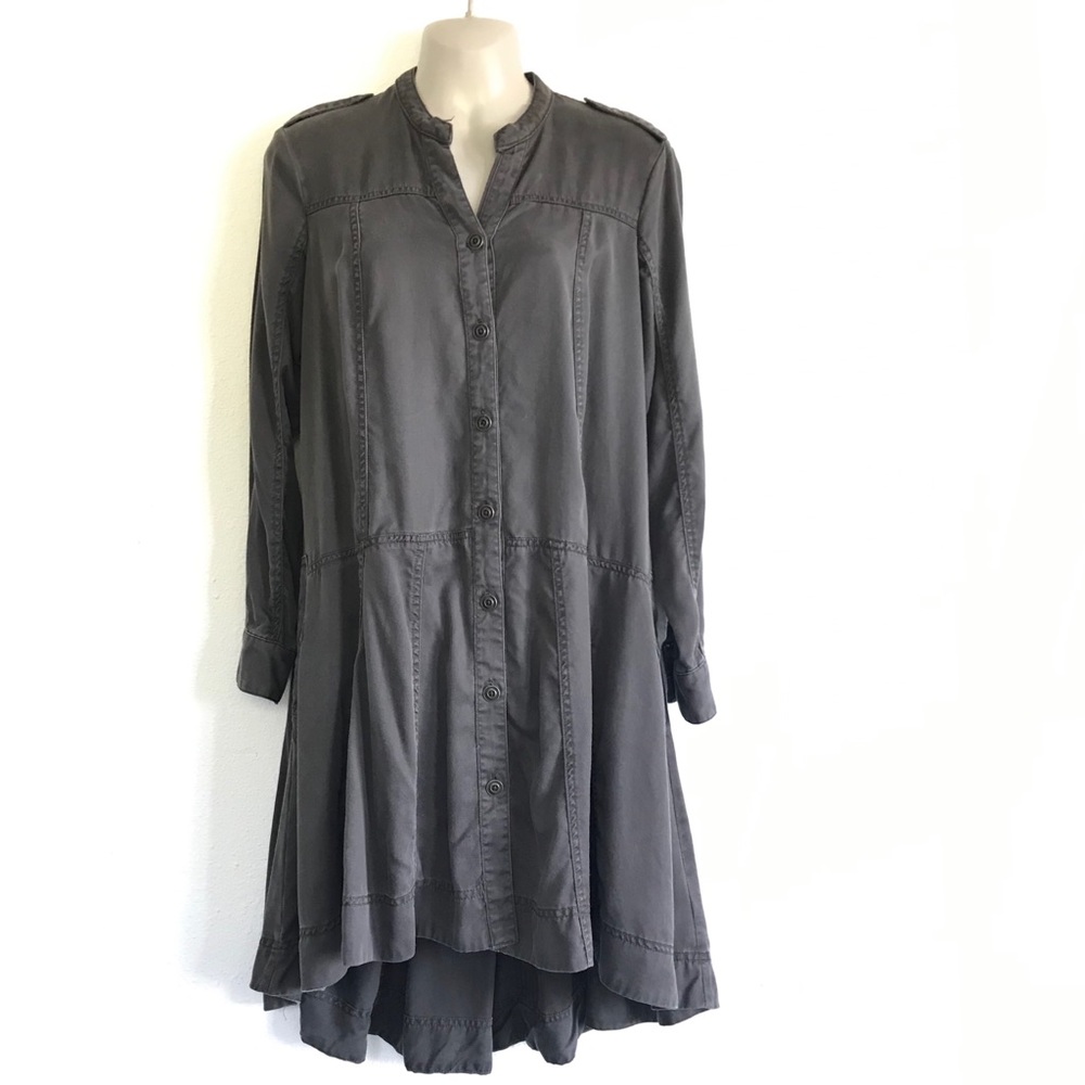 Anthropologie High Low military dress olive green